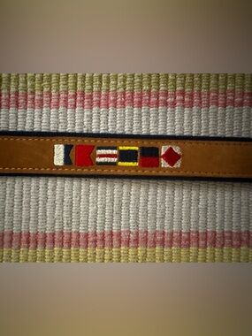 Zeppelin Sailing Symbol Brown Leather Mens Maritime Belt, size 38